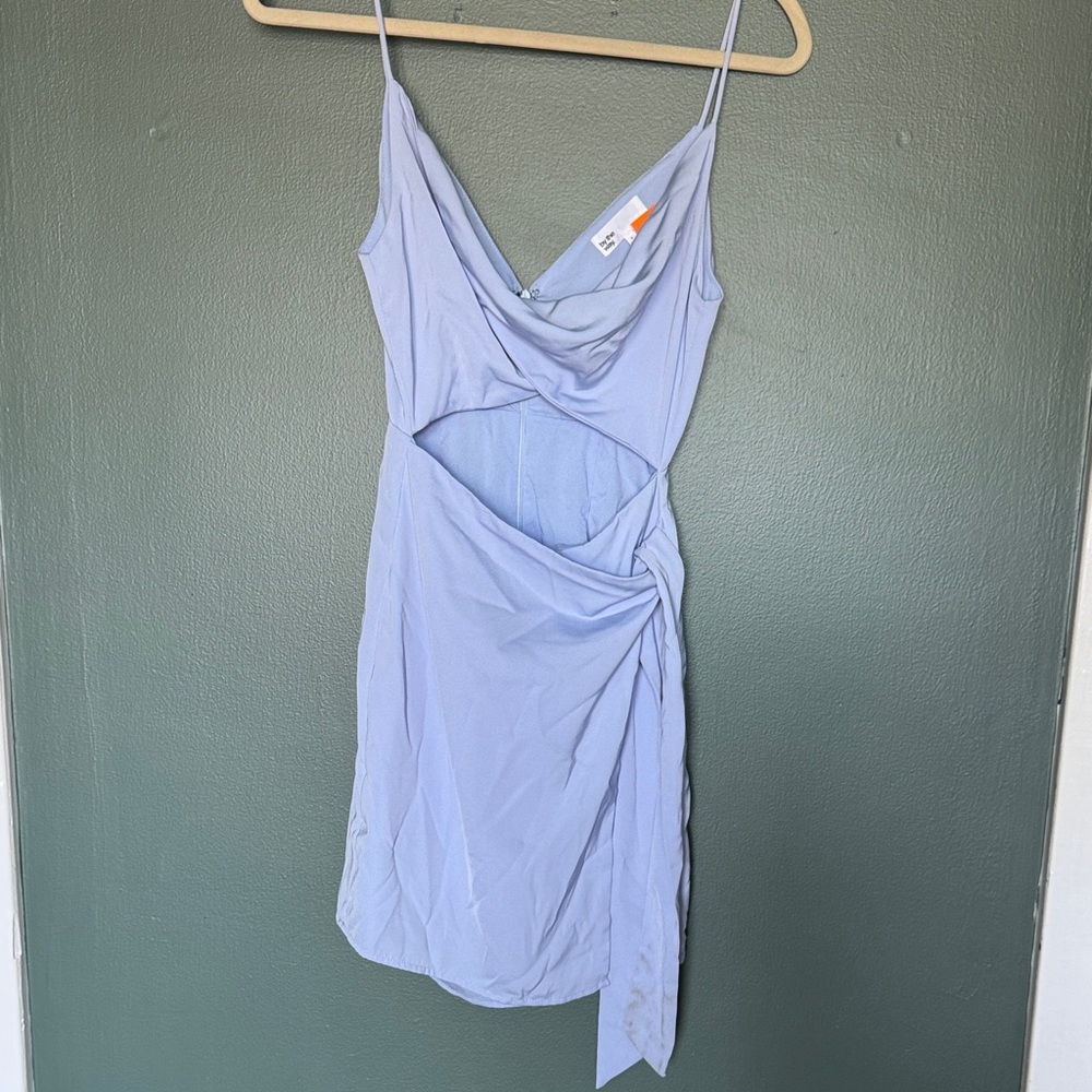 By the Way periwinkle Cutout Slip Dress with Draped Front